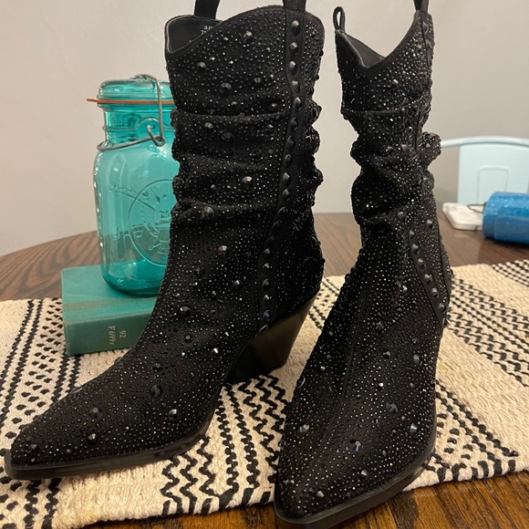 Jessica Simpson Zellya Black Rhinestone 
